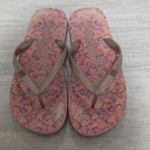 Billabong Floral Sandals - Pink and Orange